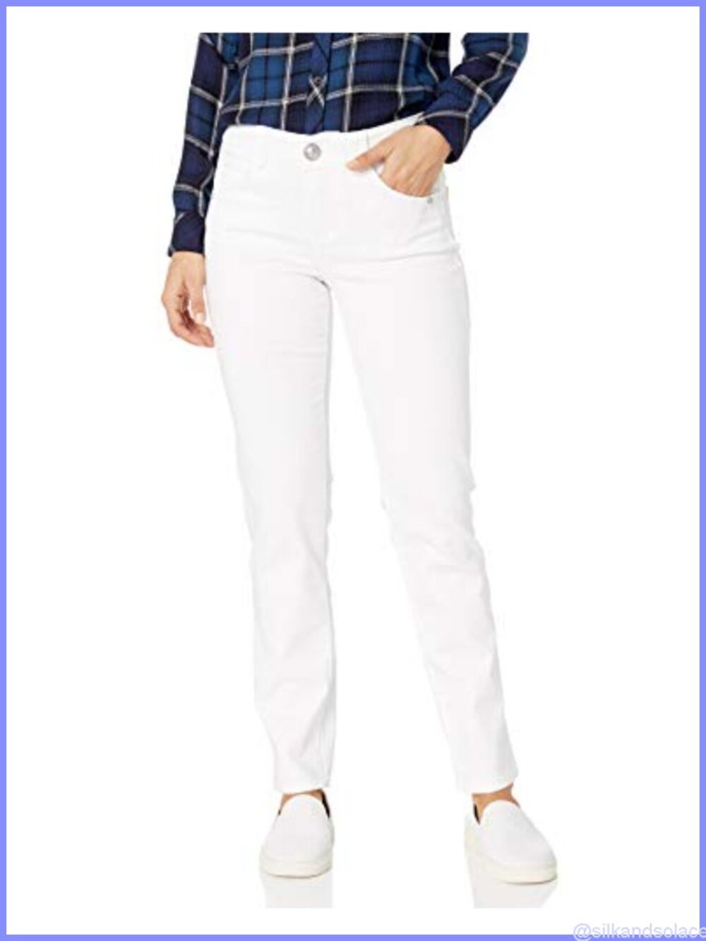 Plus Size Ab Solution Straight Leg Mid Rise Jeans Stretch Slimming